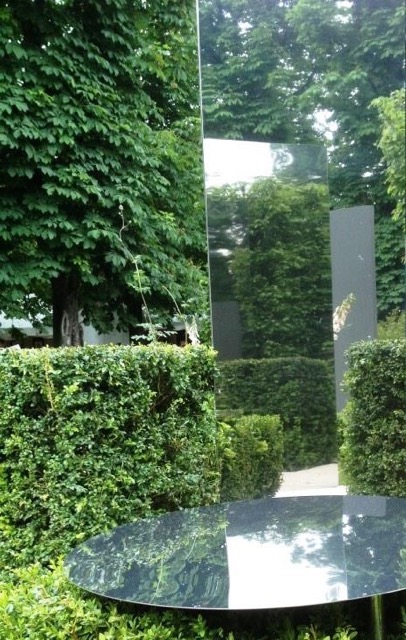 effet visuel miroir jardin