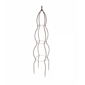 Treillage de jardin en acier rouillé lys rond 48 x 48 x 173,5 cm