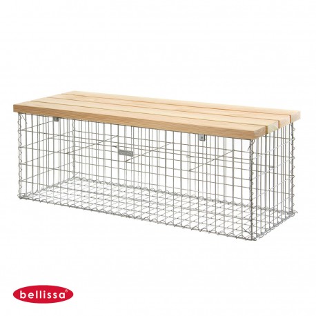 Banc de Jardin en Gabion 155 x 54 cm Avec Galets Banc de Jardin en Gabion 155 x 54 cm Avec Galets