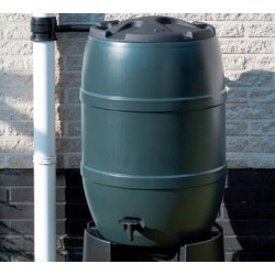 Récupérateur d'eau en forme de tonneau - PE, 210 l, vert - H97 x Ø57 cm
