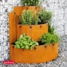 Jardinière en acier corten pyramide 60 x 60 x 30 cm