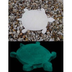 Pas japonais de jardin en pierre reconstituée luminescent tortue 30 x 28 x 3 cm