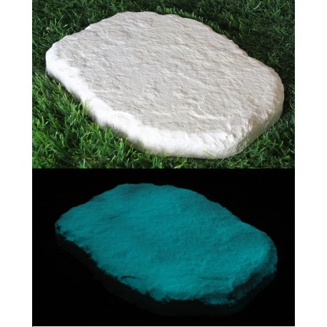 Pas japonais de jardin en pierre reconstituée luminescent roche 35 x 25 x 3 cm