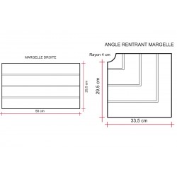 Kit margelle en pierre reconstituée 6 x 12 ml bois foncé