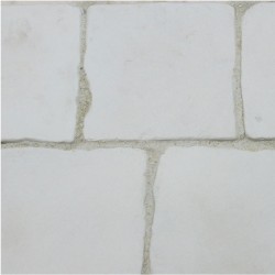 Pavé de terrasse en pierre reconstituée à coller 16 x 16 x 2,5 cm blanc