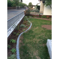 Bordure de jardin en PVC bio gris clair 200 x 10 x 5 cm