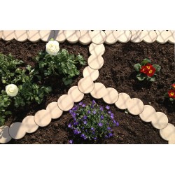 Bordure de jardin en PVC bio beige sans élément de finition 192 x 10 x 5 cm