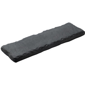 Dessus de muret en pierre reconstituée aspect ardoise 50 x 15 x 3 cm gris anthracite