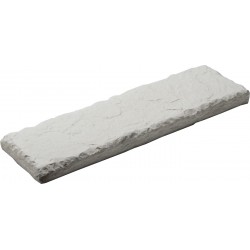 Dessus de muret en pierre reconstituée aspect ardoise 50 x 15 x 3 cm blanc