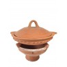 Plat tajine de cuisson en terre cuite tagra 33 cm et son brasero sans armature