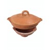 Plat tajine de cuisson en terre cuite tagra ovale et son brasero sans armature