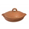 Plat tajine de cuisson en terre cuite tagra ovale et son brasero sans armature