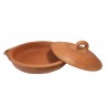 Plat tajine de cuisson en terre cuite tagra ovale et son brasero sans armature