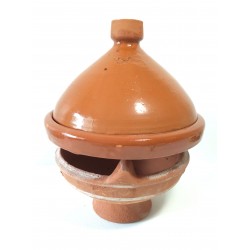 Plat tajine de cuisson en terre cuite vernissé 31 cm et son brasero sans armature