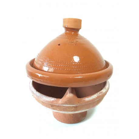 Plat tajine de cuisson vernissé 27 cm et son brasero sans armature