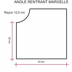 Margelle en pierre reconstituée angle rentrant 30 x 30 x 4 cm schiste