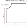 Margelle en pierre reconstituée angle rentrant 30 x 30 x 4 cm schiste