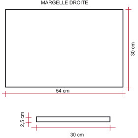 Margelle en pierre reconstituée droite 54 x 30 x 2,5 cm schiste