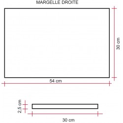 Margelle en pierre reconstituée droite 54 x 30 x 2,5 cm schiste