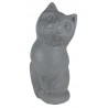 Statue en pierre reconstituée en forme de chat gris anthracite