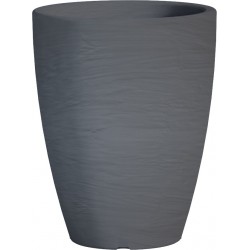 Jardiniere en polypropylène conique Adone Round 30 x 30 x 38 cm gris anthracite