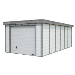 Abri de jardin en béton ELYA 19,66 m2 graphite blanc