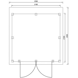 Abri de jardin en béton EMMA 4,37 m2 graphite blanc