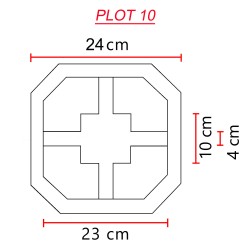 Plot de terrasse en béton 24 x 24 x 10 cm gris