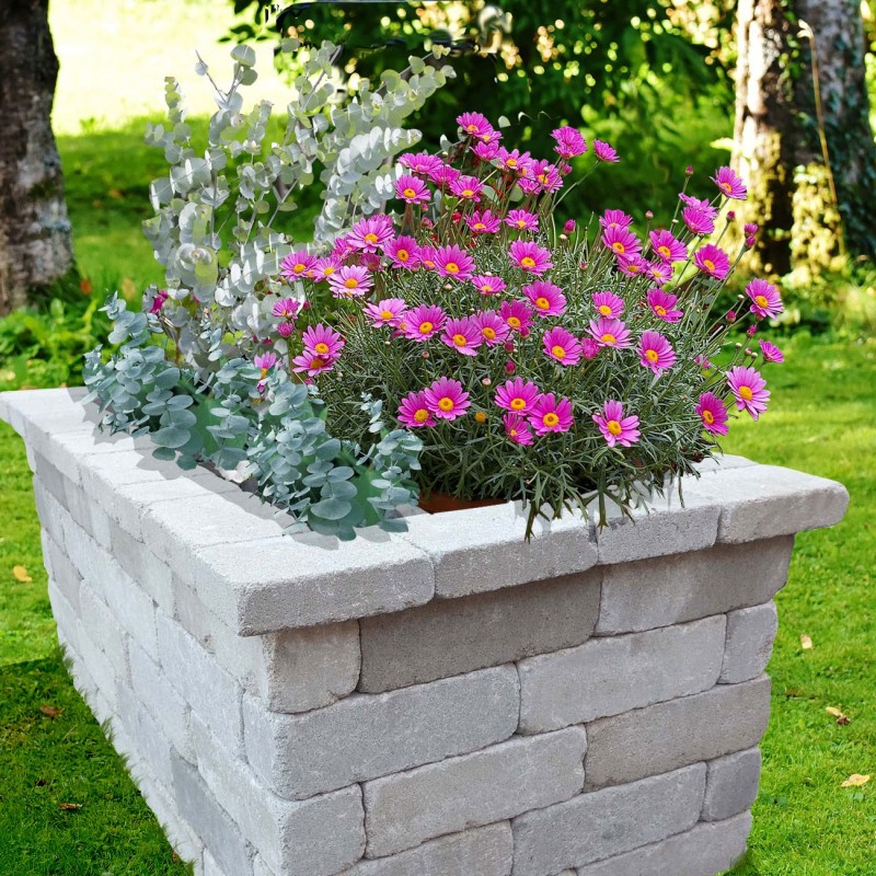 Jardiniere de Terrasse en Beton Rectangulaire 136 x 76 x 35 cm Ton Pierre