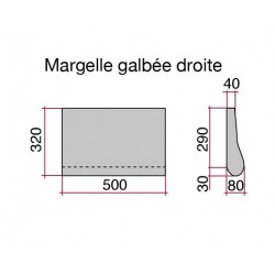 Margelle en pierre reconstituée galbée droite 50 x 32 x 4 cm gris clair