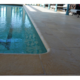 Margelle en pierre reconstituée galbée droite 50 x 32 x 4 cm gris clair