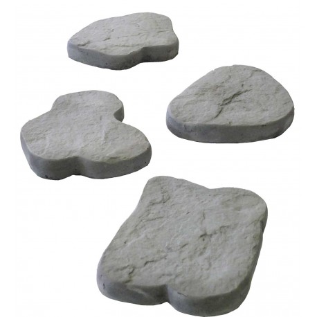 Mini pas japonais en pierre reconstituée gris clair 20 x 16 x 3 cm Mini pas japonais en pierre reconstituée gris clair 20 x 16 x 3 cm