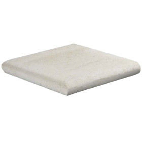 Margelle en pierre naturelle bord demi rond angle sortant 25 x 25 x 3 cm