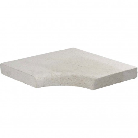 Margelle en pierre naturelle bord quart de rond angle rentrant 38 x 38 x 4 cm