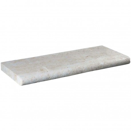 Margelle en pierre naturelle bord demi rond droite 60 x 25 x 4 cm