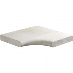 Margelle en pierre naturelle bord demi rond angle rentrant 38 x 38 x 4 cm