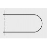 Margelle en pierre naturelle bord demi rond angle sortant 25 x 25 x 4 cm