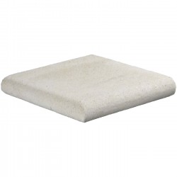 Margelle en pierre naturelle bord demi rond angle sortant 25 x 25 x 4 cm