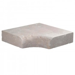 Margelle en pierre naturelle bord quart de rond angle rentrant 38 x 38 x 8 cm