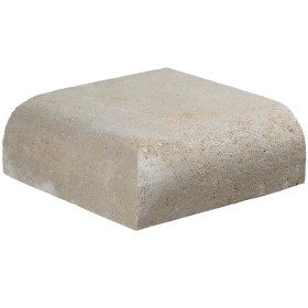 Margelle en pierre naturelle bord quart de rond angle sortant 25 x 25 x 8 cm