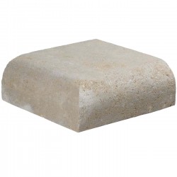 Margelle en pierre naturelle bord quart de rond angle sortant 25 x 25 x 8 cm