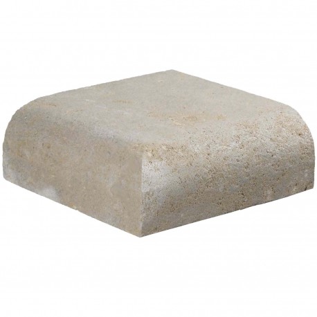 Margelle en pierre naturelle bord quart de rond angle sortant 25 x 25 x 8 cm