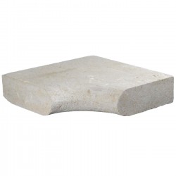 Margelle en pierre naturelle bord demi rond angle rentrant 38 x 38 x 8 cm
