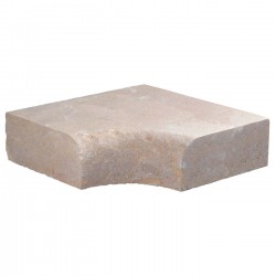 Margelle en pierre naturelle bord quart de rond angle rentrant 38 x 38 x 12 cm