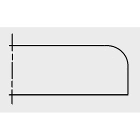 Margelle en pierre naturelle bord quart de rond angle sortant 25 x 25 x 12 cm