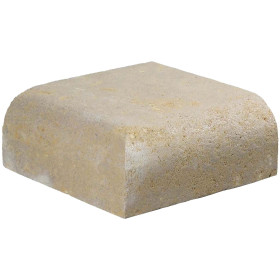 Margelle en pierre naturelle bord quart de rond angle sortant 25 x 25 x 12 cm