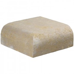 Margelle en pierre naturelle bord quart de rond angle sortant 25 x 25 x 12 cm