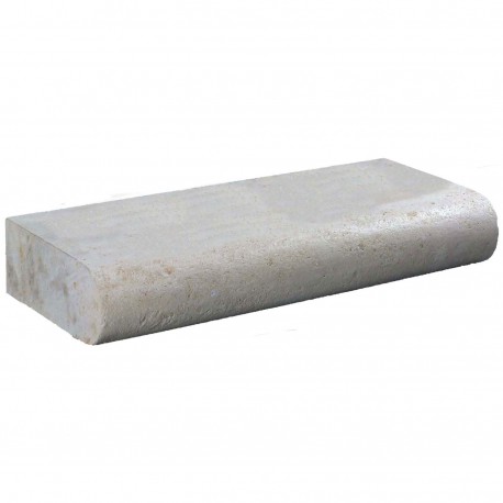Margelle en pierre naturelle bord demi rond droite 60 x 25 x 12 cm