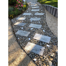 Pas japonais de jardin en pierre reconstituée chêne blanchi 57 x 27 x 3 cm