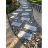 Pas japonais de jardin en pierre reconstituée chêne blanchi 57 x 27 x 3 cm